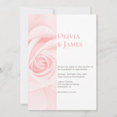 Moderne roze roos bruiloft kaart (Voorkant)