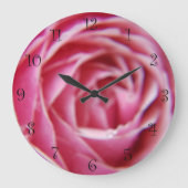  moderne roze roos close-up grote klok (Voorkant)