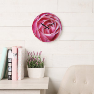  moderne roze roos close-up grote klok