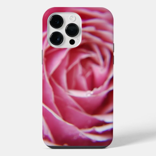  moderne roze roos close-up iPhone hoesje (Achterkant)