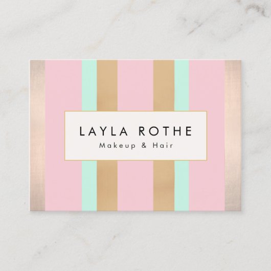 Moderne  roze, Roos gouden stroop Visitekaartje (Voorkant)