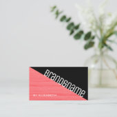 Moderne roze Rosé Black Driehoek Twee kleuren Visitekaartje (Staand voorkant)