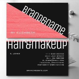 Moderne roze Rosé Black Driehoek Twee kleuren Visitekaartje