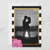 Moderne Roze Rose Faux Gouden Folie Verlovingsfees Kaart (Achterkant)