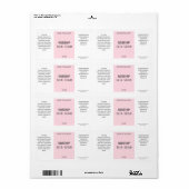 Moderne roze Rosehip Serum Product Labels (Full Sheet)