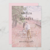 Moderne roze roze bekleding met roze roze roze bed kaart (Voorkant / Achterkant)