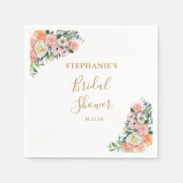 Moderne Roze Roze Bloemige Bruids-Shower Servet