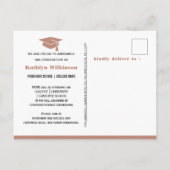 Moderne Roze Roze Boog Vet Schrift Foto Grad Aankondigingskaart (Achterkant)