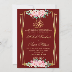 Moderne Roze Roze bordeauxrode Islamitische Moslim Kaart
