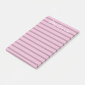 Moderne roze roze en mauve gestreept post-it® notes (Schuin)