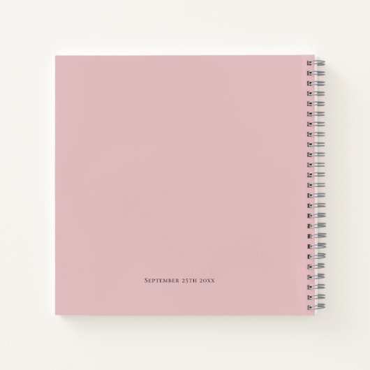 Moderne roze roze Florals Weddenschap Notitieboek (Achterkant)