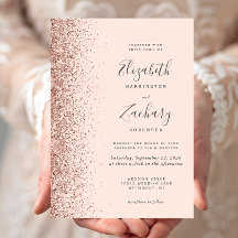Moderne Roze Roze Goud Glitter Rand Trouw