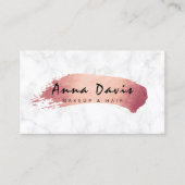 Moderne roze roze goudborstelmake-up & haar visitekaartje (Voorkant)