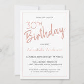 Moderne roze roze goudglitter 30ste verjaardag kaart (Voorkant)