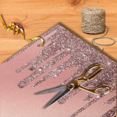 Moderne roze roze goudglitter dripping Weddenschap Tissuepapier