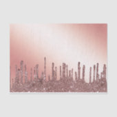 Moderne roze roze goudglitter dripping Weddenschap Tissuepapier (Voorkant)