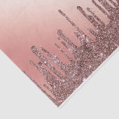 Moderne roze roze goudglitter dripping Weddenschap Tissuepapier (Detail)