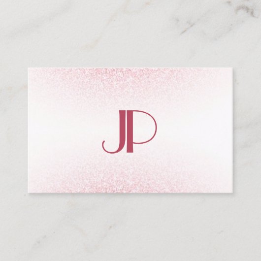 Moderne roze roze goudglitter - monogram Sjabloon Visitekaartje (Voorkant)