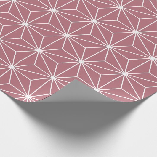 Moderne roze roze goudJapanse geometrische patrone Cadeaupapier (Hoek)