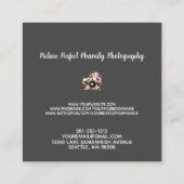 Moderne roze roze grijze fotograaf vierkante visitekaartje (Achterkant)