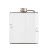 Moderne roze roze Hallo en Jouw naam Heupfles (Achterkant)