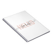 Moderne roze roze Hallo en Jouw naam Notitieboek (Rechterzijde)