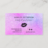 Moderne roze roze kiezelroze make-up visitekaartje (Achterkant)