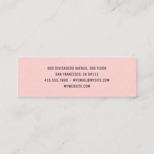 Moderne, roze, roze Macarons Professional Logo Mini Visitekaartje (Achterkant)