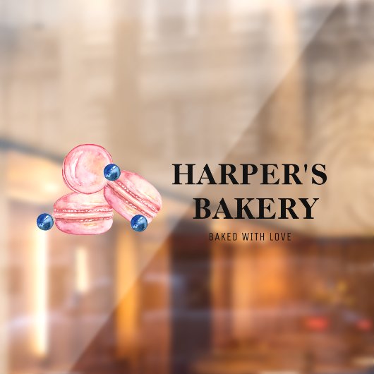 Moderne, roze, roze Macarons Professional Logo Raamsticker (Vel 2)