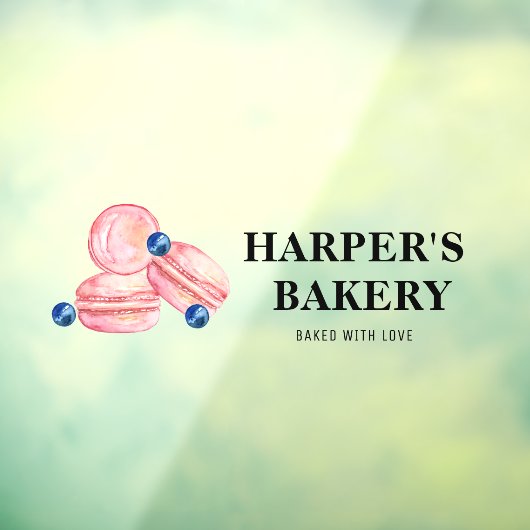 Moderne, roze, roze Macarons Professional Logo Raamsticker (Vel 3)