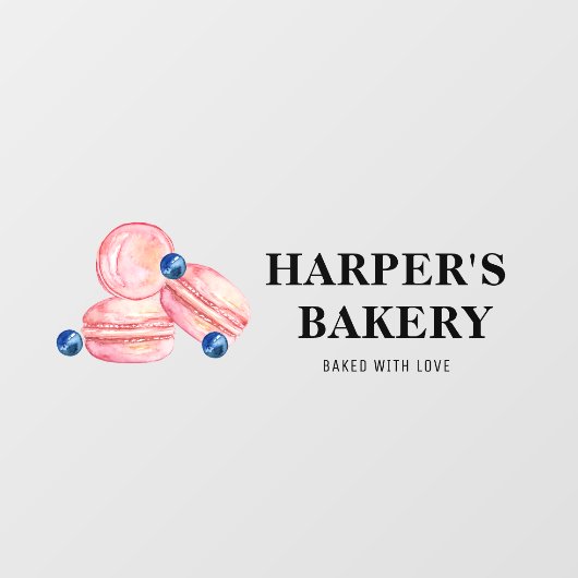 Moderne, roze, roze Macarons Professional Logo Raamsticker (Vel)