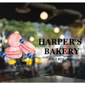 Moderne, roze, roze Macarons Professional Logo Raamsticker