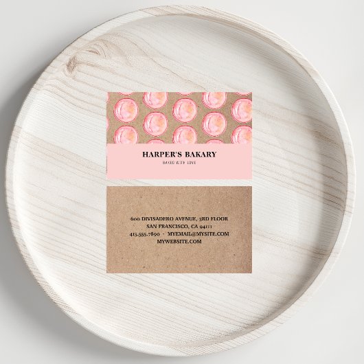 Moderne, roze, roze Macarons Professional Logo Visitekaartje