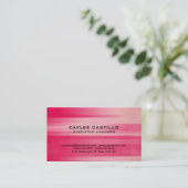 Moderne roze, roze, persoonlijke laptop visitekaartje (Staand voorkant)