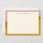 Moderne roze roze rand Persoonlijke naam Notitiekaartje (Voorkant)