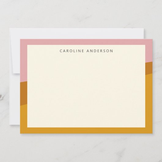 Moderne roze roze rand Persoonlijke naam Notitiekaartje (Voorkant)