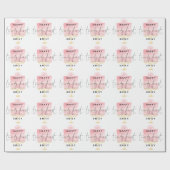 Moderne roze roze rokerpatroon naam Happy 21st Bir Cadeaupapier (Vlak)