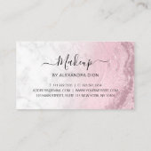 Moderne roze roze roos goudglitter marmer make-up  afsprakenkaartje (Achterkant)