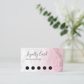 Moderne roze roze roos goudglitter marmer make-up  klantenkaartje (Staand voorkant)