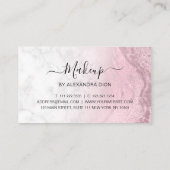 Moderne roze roze roos goudglitter marmer make-up  klantenkaartje (Achterkant)