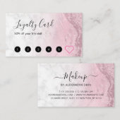 Moderne roze roze roos goudglitter marmer make-up  klantenkaartje (Voorkant / Achterkant)