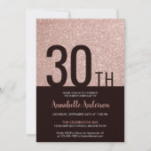 Moderne roze roze roze roodbruin 30e verjaardag kaart (Voorkant)