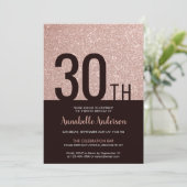Moderne roze roze roze roodbruin 30e verjaardag kaart (Staand voorkant)