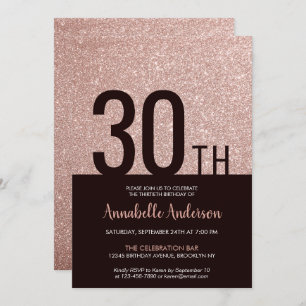 Moderne roze roze roze roodbruin 30e verjaardag kaart