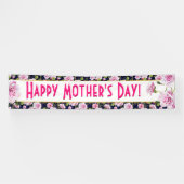 Moderne Roze roze rozen | Moederdag-banner Spandoek (Horizontaal)
