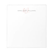 Moderne Roze Roze Schrift Monogram Notitieblok (Voorkant)