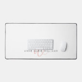 Moderne Roze Roze Script Monogram Bureaumat (Keyboard & Muis)
