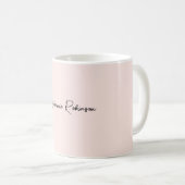 Moderne Roze Roze Stijlvolle Monogram Naam Script Koffiemok (Voorkant rechts)