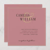 Moderne Roze Roze Stof Bruiloft Uitnodiging (Voorkant / Achterkant)