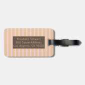 Moderne roze roze vlakke maataanduiding bagagelabel (Achterkant horizontaal)